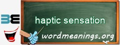 WordMeaning blackboard for haptic sensation